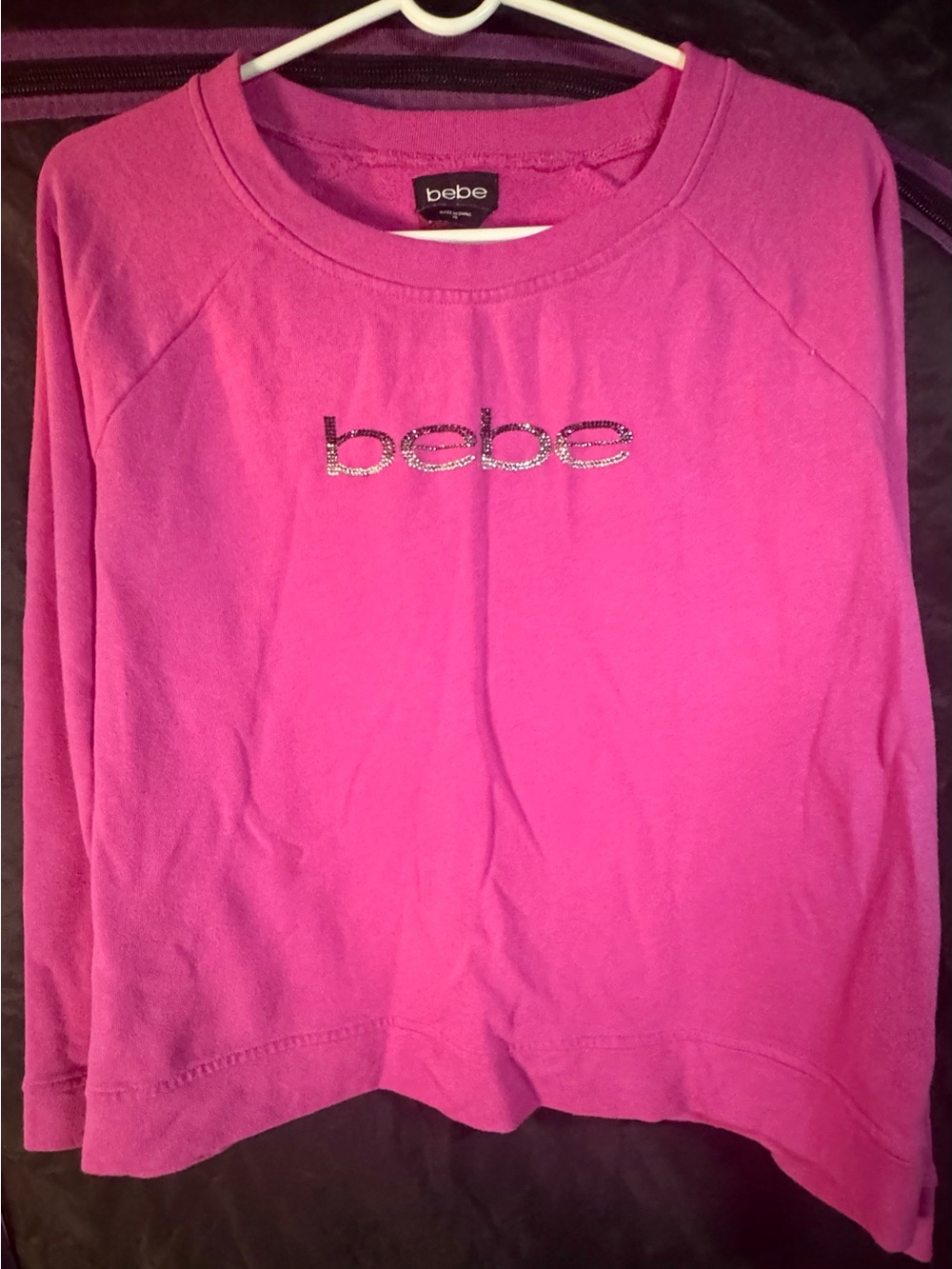 bebe Bright Pink Crewneck Sweatshirt